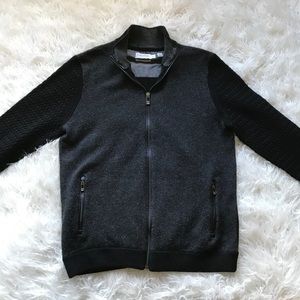 CALVIN KLEIN PREMIUM‎ LAMBSWOOL FULL ZIP SWEATER